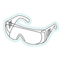 Dessin d'une paire de lunettes de protection