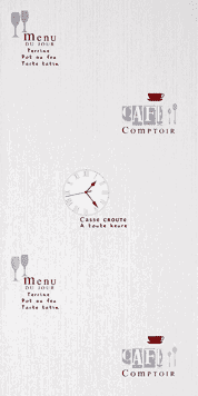 Papier peint vinyle MENU DU JOUR coloris écru