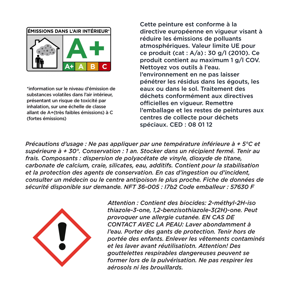 4MURS Peinture Monocouche plafonds perfect Blanc Mat 2,5L