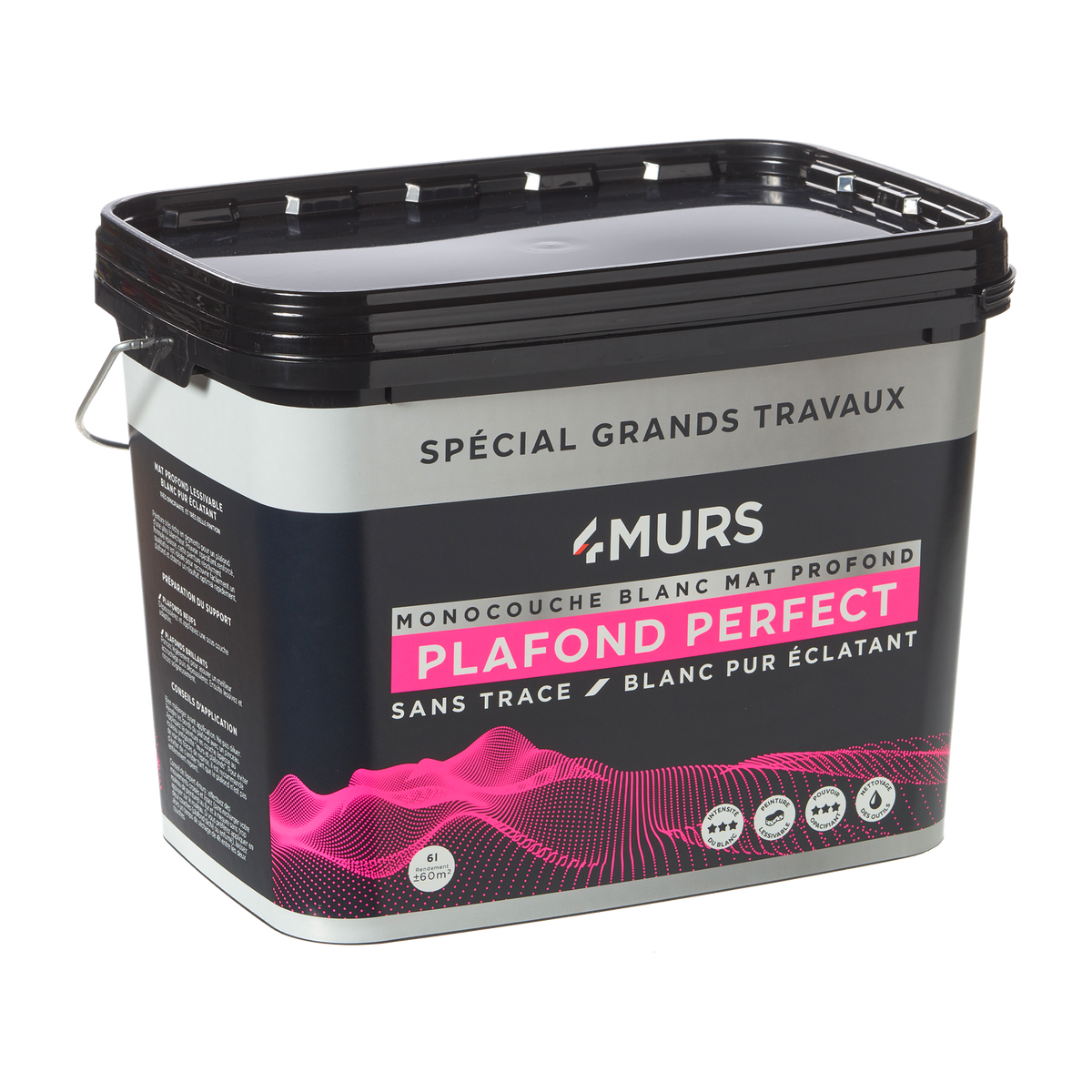 4MURS Peinture Monocouche plafonds perfect Blanc Mat 6L