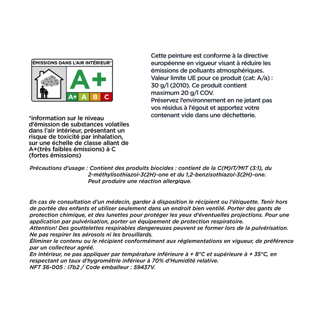 4MURS Peinture MURS ET PLAFONDS Peinture blanc Satiné 5 L