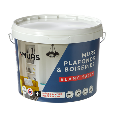 4MURS Peinture Murs et plafonds Blanc Satiné 10L