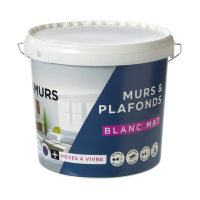 4MURS Peinture Murs et plafonds essentiel Blanc Mat 10L