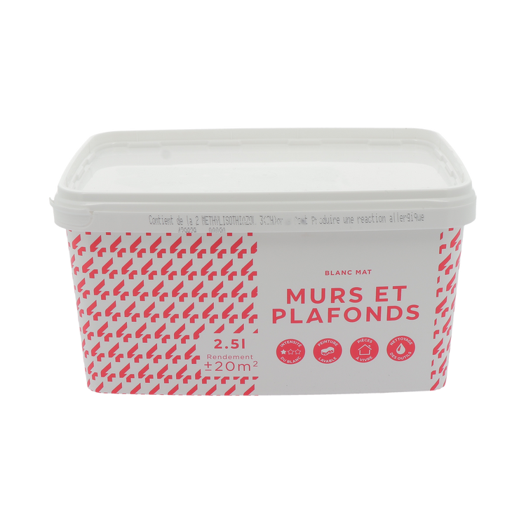 4MURS Peinture Murs et plafonds prix malin Blanc Mat 2,5L