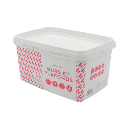 4MURS Peinture Murs et plafonds prix malin Blanc Mat 2,5L