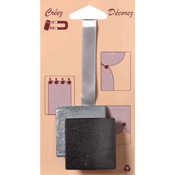 Embrasse aimantée NACRE 3D coloris argent