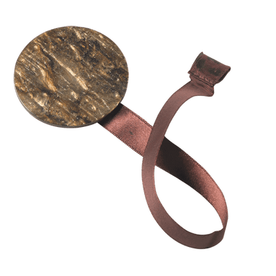 Embrasse aimantée Nacre ronde Châtaigne Plastique