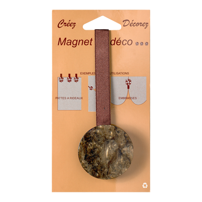 Embrasse aimantée Nacre ronde Châtaigne Plastique