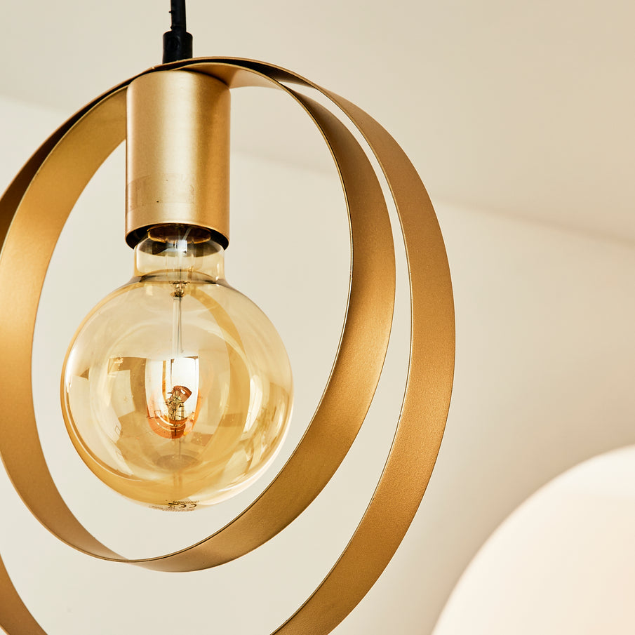 Suspension dorée deux anneaux