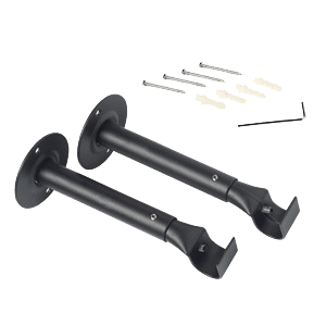 Support barre à rideau OBSIDIENNE noir 1,9 cm de 16,5 à 23 cm