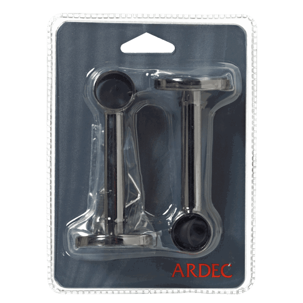 Support barre à rideau ONYX noir miroir 1,9 cm de 9,0 à 14 cm