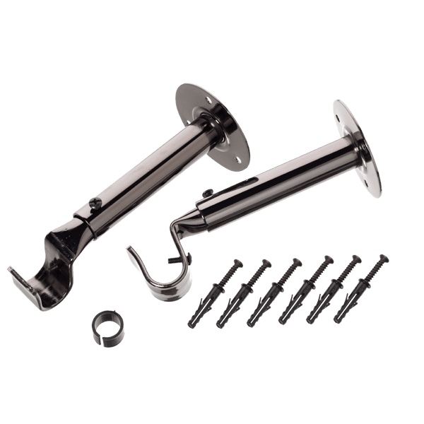 Support barre à rideau Onyx Nickel noir Métal brillant