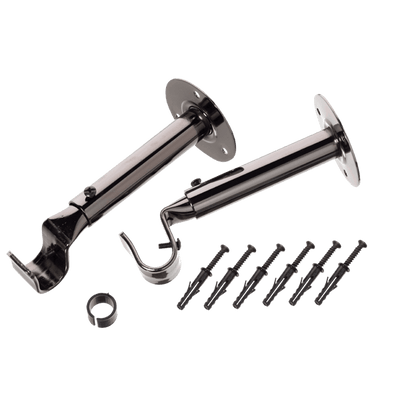 Support barre à rideau Onyx Nickel noir Métal brillant