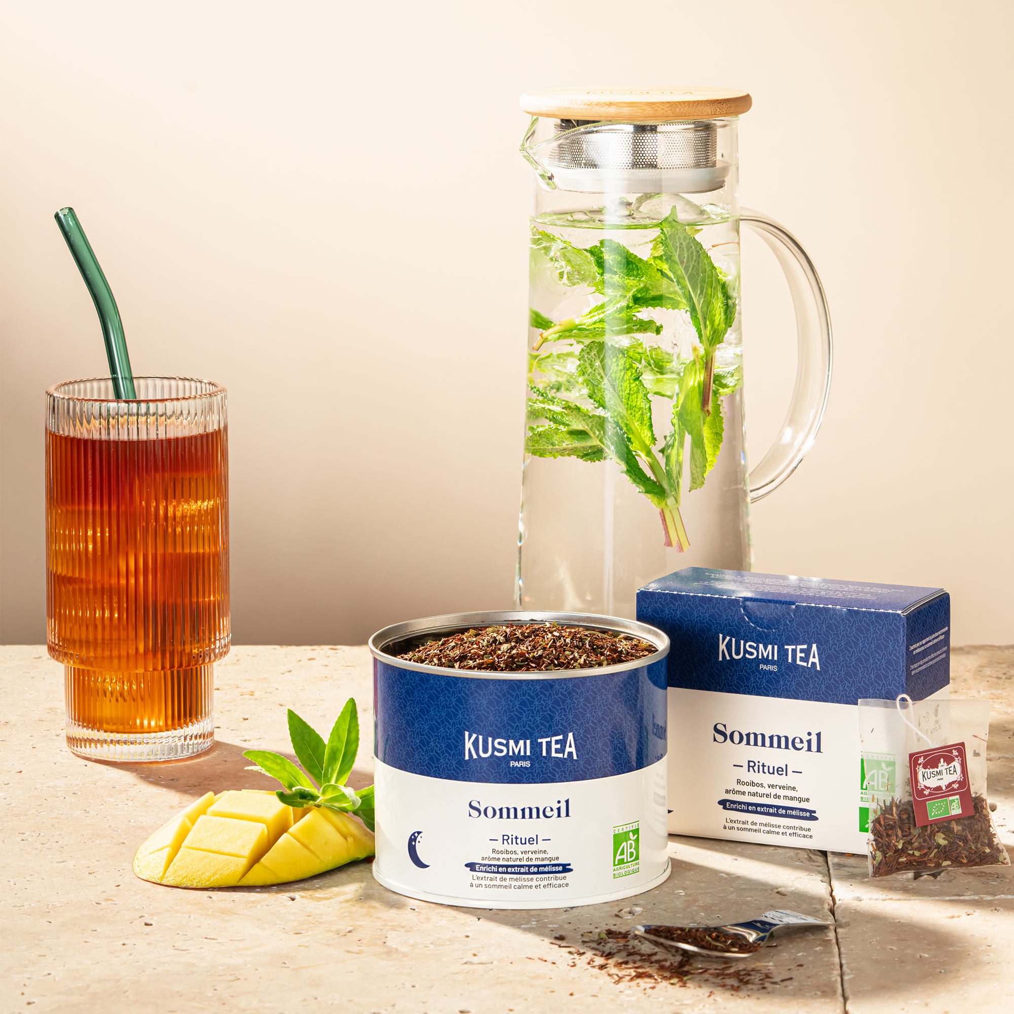 suggestion de présentation de boites d'infusion Kusmi Tea Sommeil Rituel