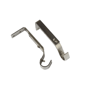 Support barre à rideau Pyrite Satin nickel Métal brossé
