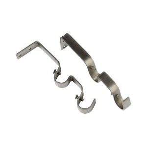 Support barre à rideau Pyrite Satin nickel Métal brossé