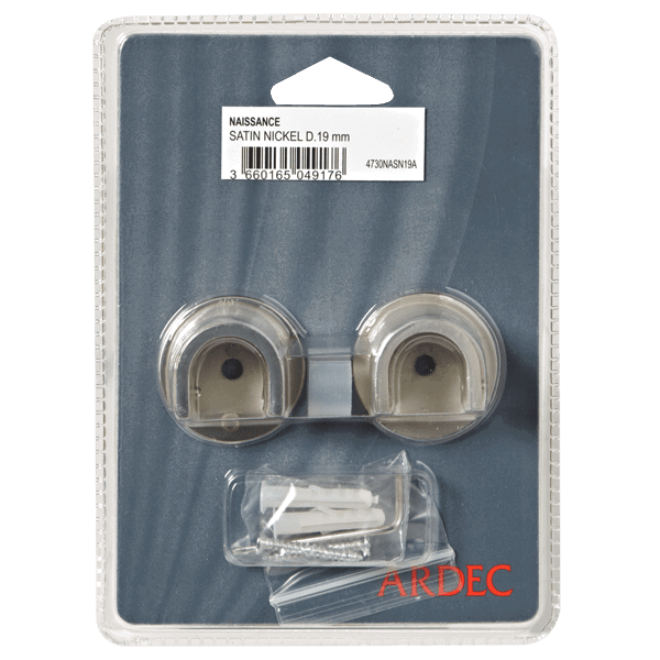 Naissance PYRITE coloris nickel satin diamètre barre 1,9 cm