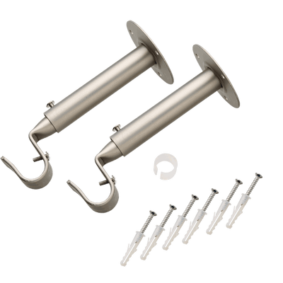 Support barre à rideau Pyrite Satin nickel Métal brossé