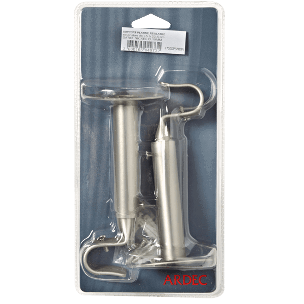 Support barre à rideau PYRITE nickel satin 1,9 cm de 16,5 à 23 cm