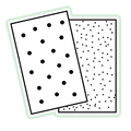 Dessin de deux feuilles de papier abrasif avec différentes tailles de grain