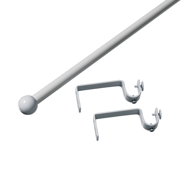 Kit barre à rideaux RONDINA blanc 1,6 cm 180 cm