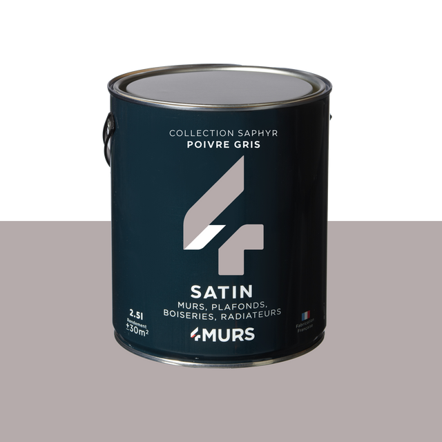 Saphyr Peinture Multi-supports Peinture poivre gris Satiné