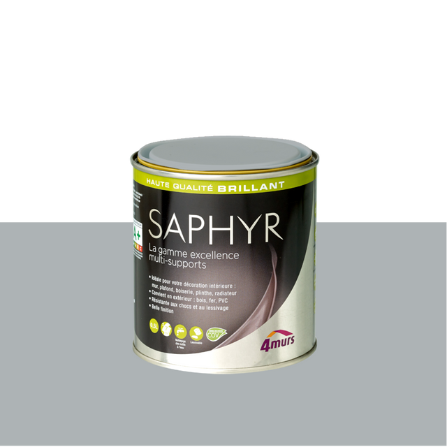 Saphyr Peinture Finition Peinture gris manet Brillant 0,5 L