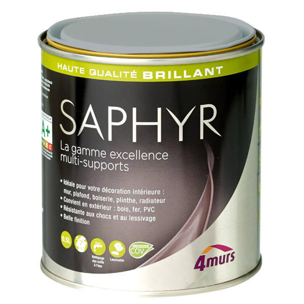 SAPHYR Peinture Saphyr Gris manet Brillant 0,5L