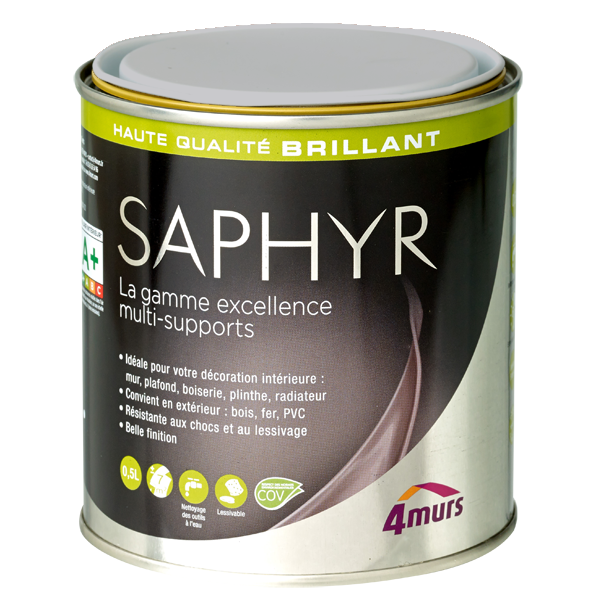 SAPHYR Peinture Saphyr Gris galet Brillant 0,5L