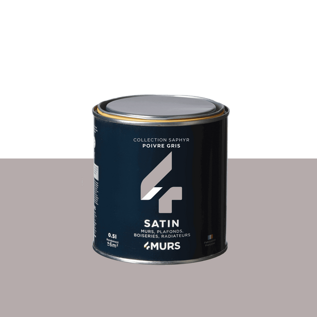 Saphyr Peinture Finition Peinture poivre gris Satiné 0,5 L