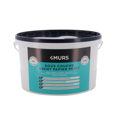 4MURS Peinture Sous couche avant papier peint Blanc Mat 10L