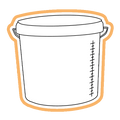 Dessin d'un seau de colle rond et gradué