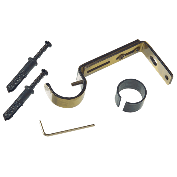 Support barre à rideau TOMBAC laiton vieilli 2,8 cm de 9,5 à 13 cm