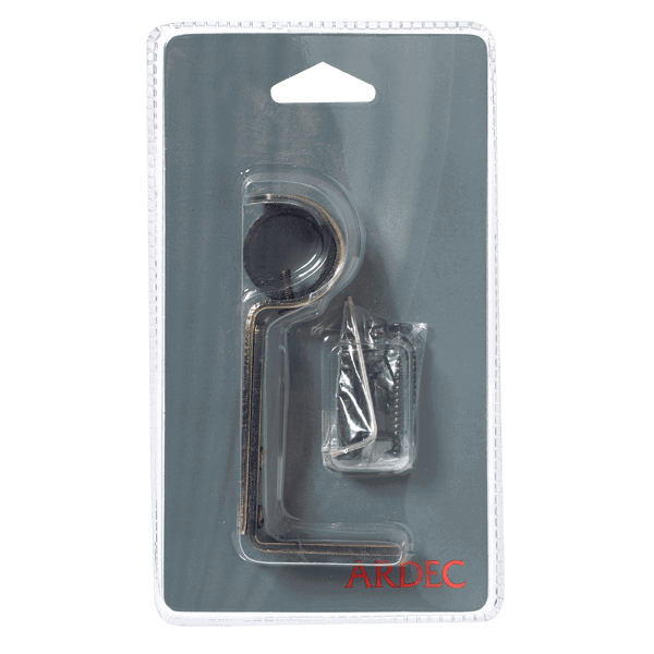 Support barre à rideau TOMBAC laiton vieilli 2,8 cm de 9,5 à 13 cm