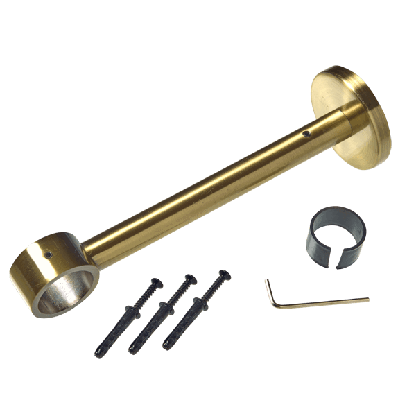 Support barre à rideau TOMBAC laiton vieilli 2,8 cm 17,5 cm