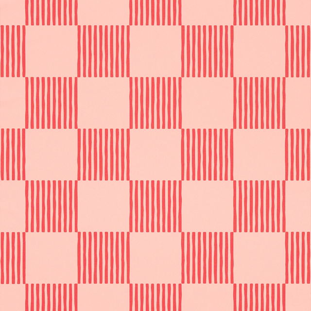 Zoom sur un motif damier rose et rouge