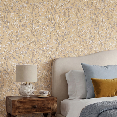 Papier peint intissé Manoa Ocre et bleu ciel