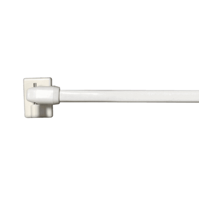 Kit barre à rideau vitrage Vitrage plat Blanc Plastique