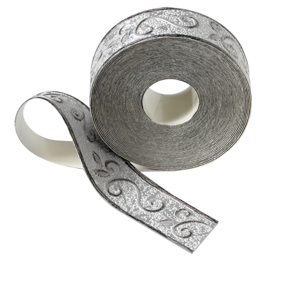 Galon vinyle Volute Argent