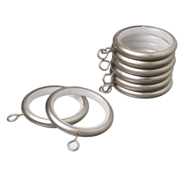 Anneaux ZEN coloris nickel givré diamètre barre 2,8 cm