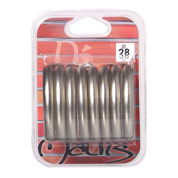 Anneaux ZEN coloris nickel givré diamètre barre 2,8 cm