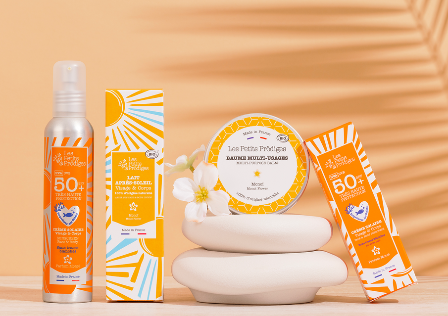Gamme de produits protection solaire de la marque Les Petits Prodiges