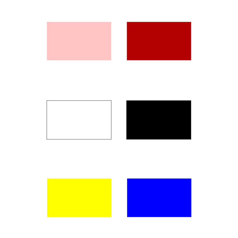 Six cadres avec des couleurs en contraste clair-obscur 