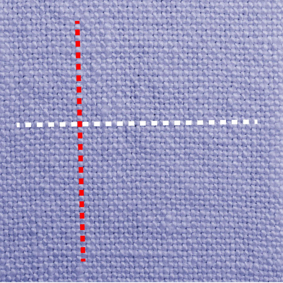 Zoom tissu fils chaine fils trame