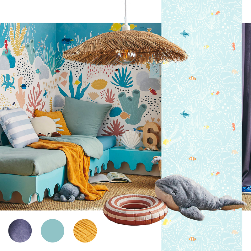 Montage inspiration déco chambre d'enfant thème océan