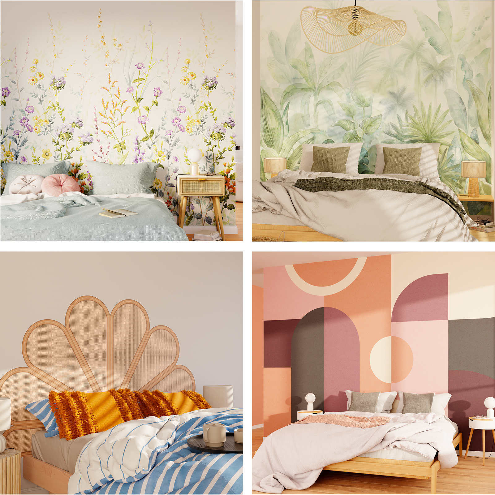 Inspirations tête de lit en papier peint