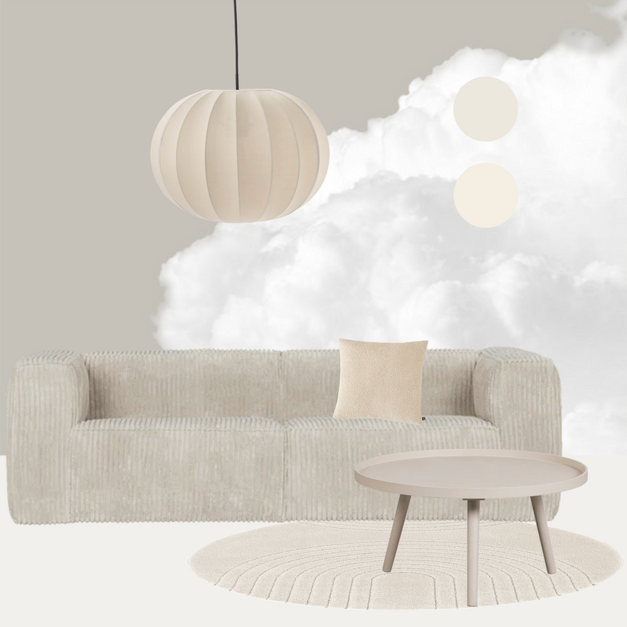 Planche inspirationnelle Cloud Dancer Pantone 2026