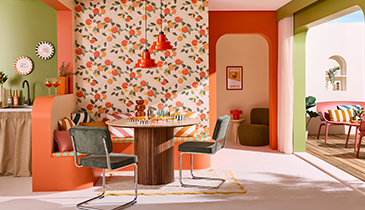 Décoration cuisine ambiance méditerranéenne, papier peint motif agrumes