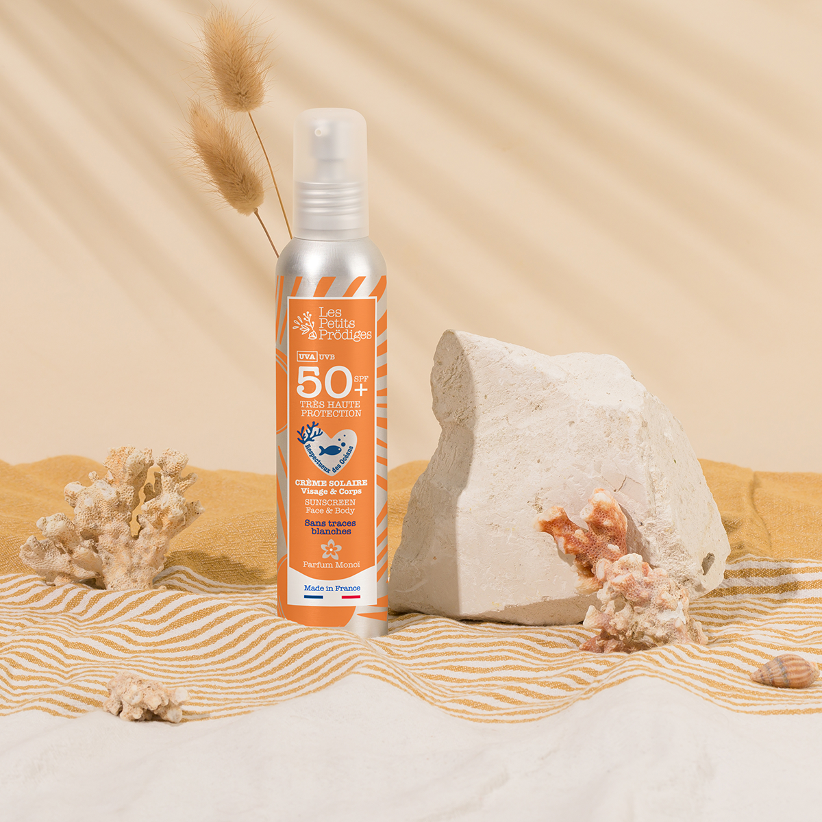 Flacon de crème solaire indice 50 de la marque Les Petits Prodiges