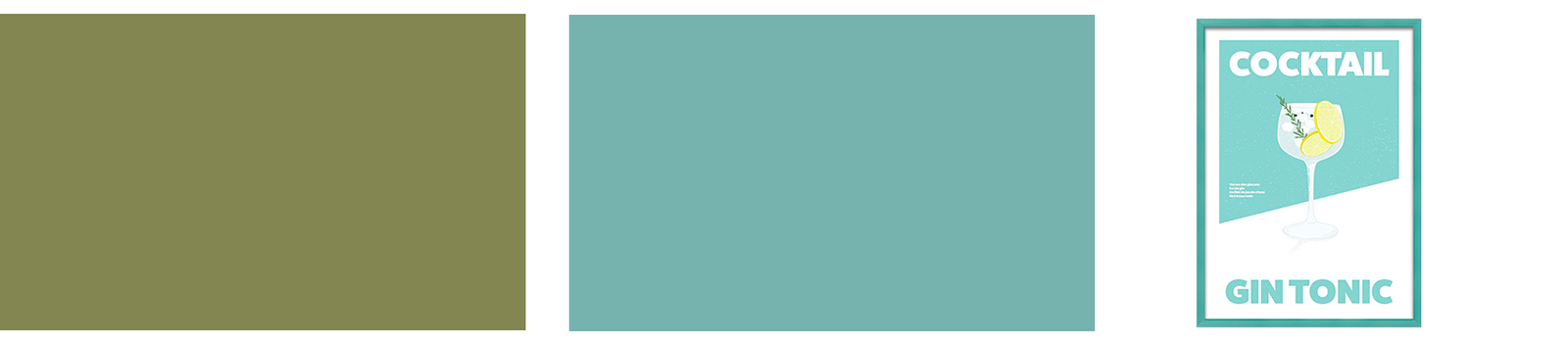 Association de couleur : vert olive et bleu givré
